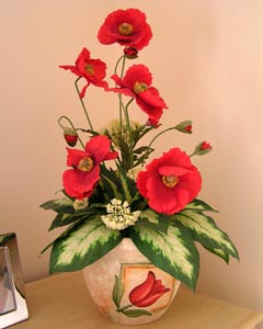 poppy arrangement by Judith Beeson
