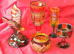selection of glass painted by Jan Bee
